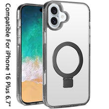 For iPhone 16 Plus 6.7in Case Magnetic Circle Translucent Grip + Tempered Glass