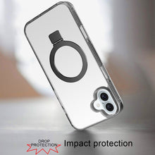 For iPhone 16 Plus 6.7in Case Magnetic Circle Translucent Grip + Tempered Glass