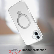 For iPhone 16 Plus 6.7in Case Magnetic Circle Translucent Grip + Tempered Glass