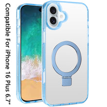 For iPhone 16 Plus 6.7in Case Magnetic Circle Translucent Grip + Tempered Glass