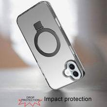 For iPhone 16 6.1inch Case Magnetic Circle Translucent Grip + Tempered Glass