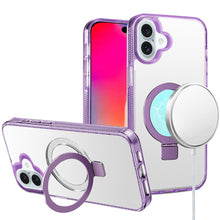 For iPhone 16 6.1inch Case Magnetic Circle Translucent Grip + Tempered Glass