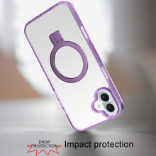 For iPhone 16 6.1inch Case Magnetic Circle Translucent Grip + Tempered Glass