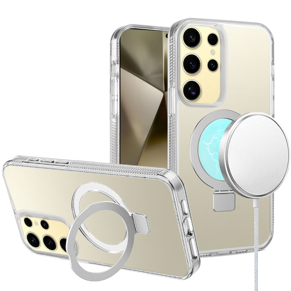 For Samsung Galaxy S24 Ultra Case Magnetic Charging Translucent Grip Hybrid