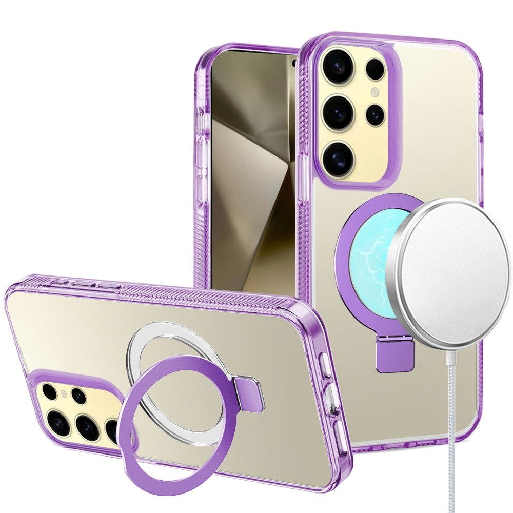 For Samsung Galaxy S24 Ultra Case Magnetic Charging Translucent Grip Hybrid