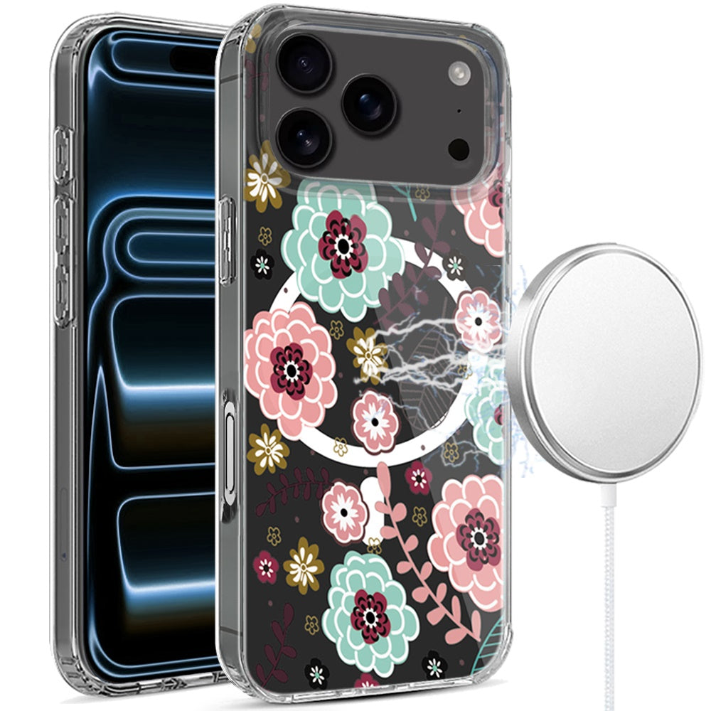 For iPhone 17 Pro Max Case Magnetic Ring Unique Design Hybrid + Tempered Glass