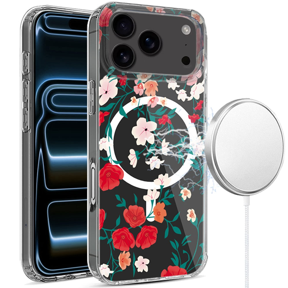For iPhone 17 Pro Max Case Magnetic Ring Unique Design Hybrid + Tempered Glass
