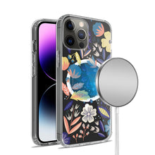 For iPhone 13/14 Case Magnetic Circle Unique Design Phone Cover + Tempered Glass