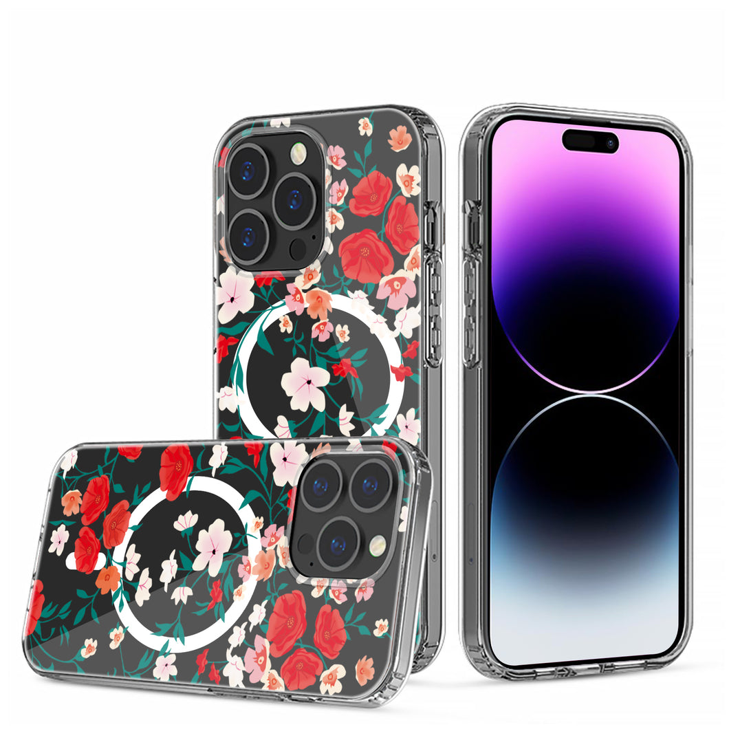 For iPhone 14 PRO Case Magnetic Ring Unique Design on Hybrid Phone Cover