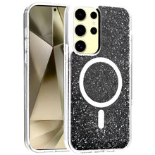 For Samsung Galaxy S24 Case Magnetic Circle Epoxy Full Glitter Phone Cover