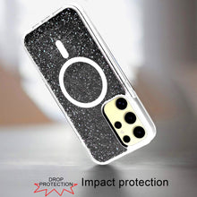 For Samsung Galaxy S24 Case Magnetic Circle Epoxy Full Glitter Phone Cover