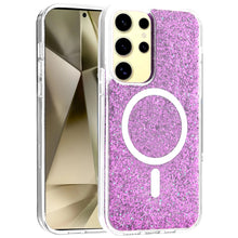 For Samsung Galaxy S24+ Plus Case Magnetic Charging Epoxy Glitter Phone Cover