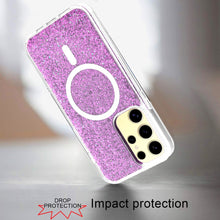 For Samsung Galaxy S24 Case Magnetic Circle Epoxy Full Glitter Phone Cover