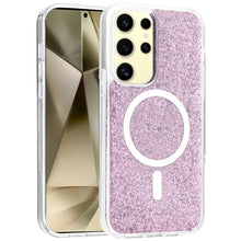 For Samsung Galaxy S24 Case Magnetic Circle Epoxy Full Glitter Phone Cover