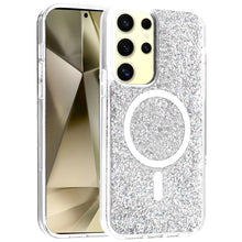 For Samsung Galaxy S24 Case Magnetic Circle Epoxy Full Glitter Phone Cover