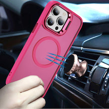 For iPhone 14 PRO MAX 6.7 in. Case Magnetic Circle w/ Metallic Camera Lens Stand