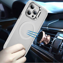 For iPhone 15 Pro Max Case Magnetic Circle Camera Lens Stand +2 Tempered Glass