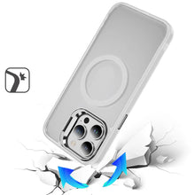 For iPhone 15 Pro Max Case Magnetic Circle Camera Lens Stand +2 Tempered Glass