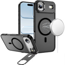 For iPhone Air Case Magnetic Circle with Metallic Lens Stand + Tempered Glass