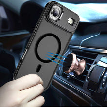 For iPhone Air Case Magnetic Circle with Metallic Lens Stand + Tempered Glass