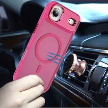For iPhone Air Case Magnetic Circle with Metallic Lens Stand + Tempered Glass