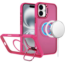 For iPhone 16 Plus 6.7in Case Magnetic Circle Rear Lens Stand + Tempered Glass