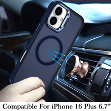 For iPhone 16 Plus 6.7in Case Magnetic Circle Rear Lens Stand + Tempered Glass