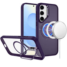 For Samsung S25+/S24+ Case Magnetic Circle w/ Camera Lens Stand + Tempered Glass