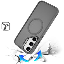 For Samsung S25+/S24+ Case Magnetic Circle w/ Camera Lens Stand + Tempered Glass
