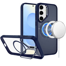 For Samsung S25+/S24+ Case Magnetic Circle w/ Camera Lens Stand + Tempered Glass