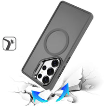 For Samsung S25 Ultra Case Magnetic Circle w/ Camera Lens Stand + Tempered Glass