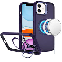 For iPhone 11 6.1 in. Case Magnetic Circle w/ Camera Lens Stand + Tempered Glass