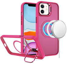 For iPhone 11 6.1 in. Case Magnetic Circle w/ Camera Lens Stand + Tempered Glass