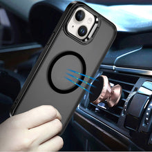 For iPhone 15 Case Magnetic Circle w/ Camera Lens Stand + 2 Tempered Glass