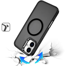 For iPhone 16 6.1inch Case Magnetic Circle w/ Camera Lens Stand + Tempered Glass