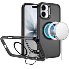 For iPhone 17 Case Magnetic Circle with Metallic Lens Stand + Tempered Glass