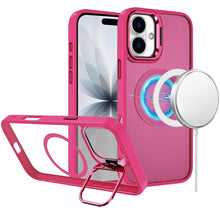 For iPhone 17 Case Magnetic Circle with Metallic Lens Stand + Tempered Glass