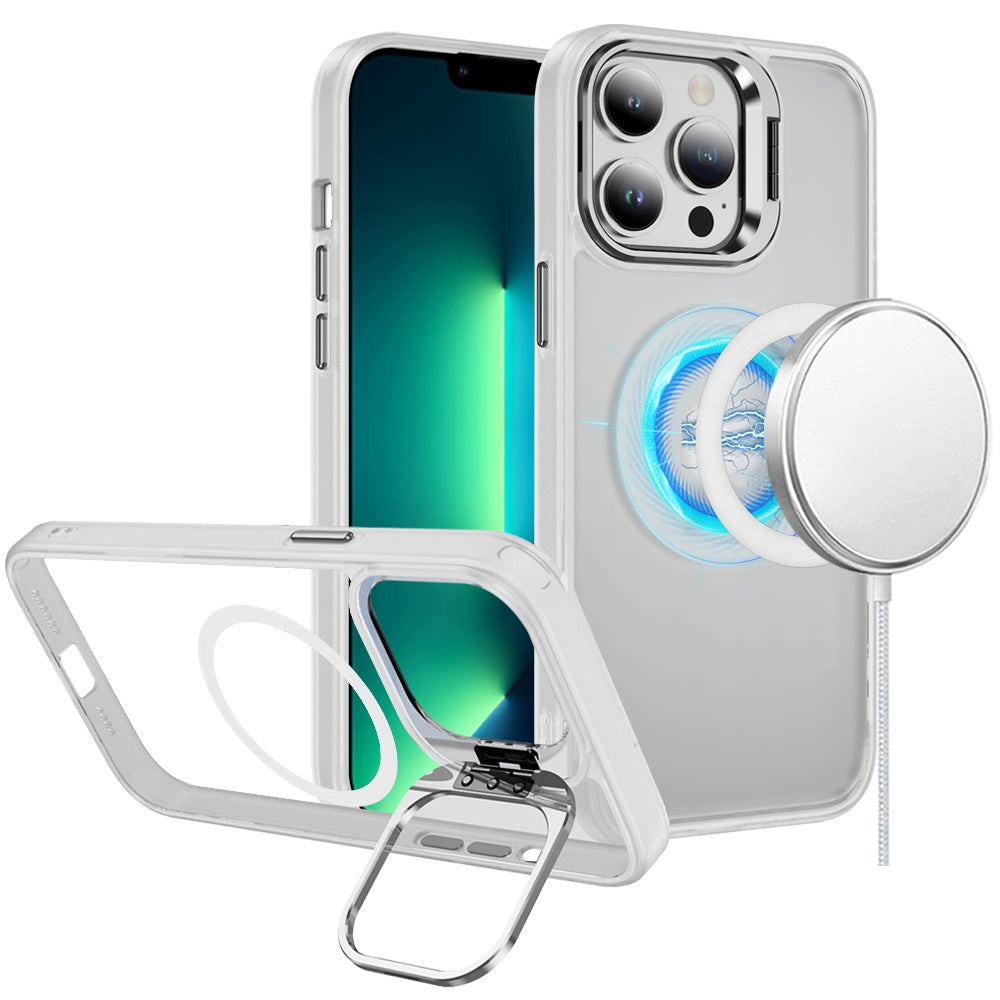 For iPhone 13 Pro Max 6.7 inch Case Magnetic Circle with Rear Camera Lens Stand