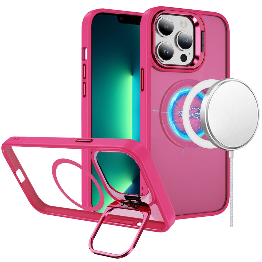 For iPhone 13 Pro Max 6.7 inch Case Magnetic Circle with Rear Camera Lens Stand