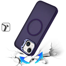 For iPhone 13/14 Case Magnetic Circle with Camera Lens Stand + Tempered Glass