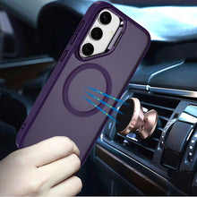 For Samsung S25/S24 Case Magnetic Circle with Camera Lens Stand + Tempered Glass
