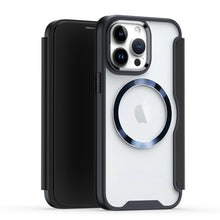 For iPhone 15 Pro Max Case Bank Card Flap Magnetic Circle + 2 Screen Protectors