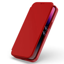 For iPhone 12/12 Pro Case Single Card with Flap Magnetic Circle + Tempered Glass