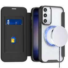 For Samsung S23 FE 5G Case Bank Card Flap Magnetic Circle + Tempered Glass