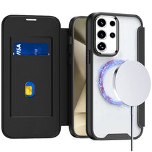 For Samsung Galaxy S24 Case Bank Card Flap Magnetic Circle Hybrid Phone Cover