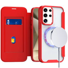 For Samsung Galaxy S24+ Plus Case Bank Card Flap Magnetic Charging Hybrid Cover