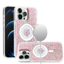 For iPhone 15 Pro Max Case Epoxy Real Flower Glitter Hybrid +2 Screen Protectors