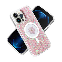 For iPhone 15 Pro Max Case Epoxy Real Flower Glitter Hybrid +2 Screen Protectors