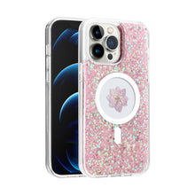 For iPhone 15 Pro Max Case Epoxy Real Flower Glitter Hybrid +2 Screen Protectors