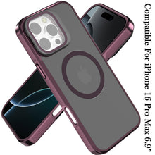 For iPhone 16 PRO MAX Case Aluminum Lens Cover Magnetic Circle + Tempered Glass